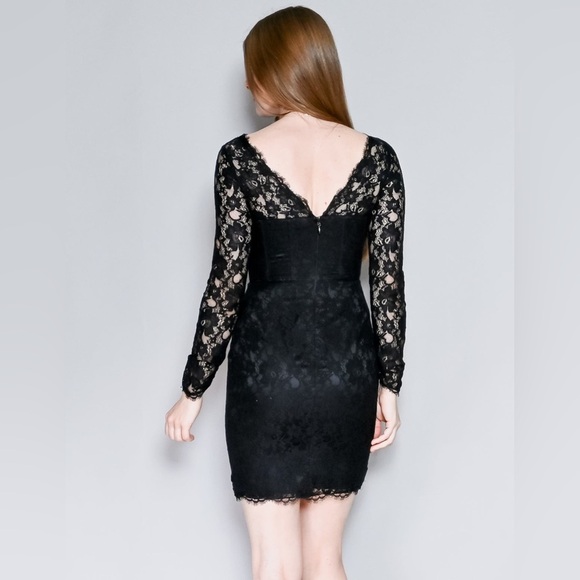 BCBG MaxAzria Black Lace Arlena Mini Dress Size 0 - Picture 2 of 8